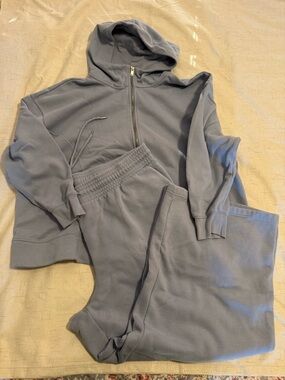 Ava & Viv Light Gray Fleece Hoodie Set
